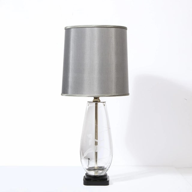 Mid-Century Modern Translucent & Frosted Glass Figurative Table Lamp by Orrefors For Sale - Image 10 of 13