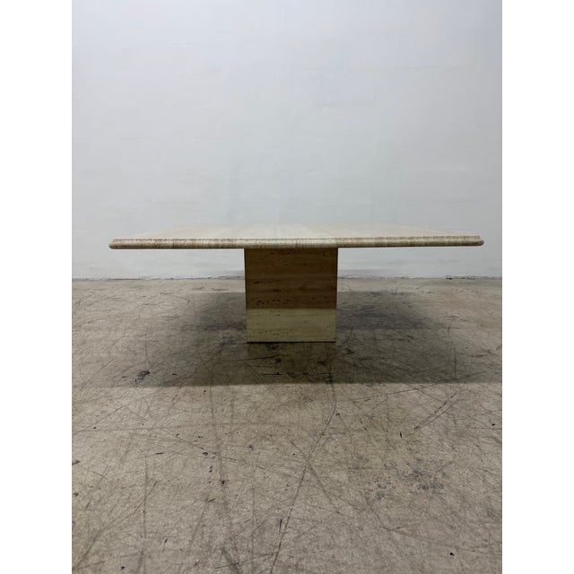 Stone Italian Travertine Square Coffee or Cocktail Table, 1970s For Sale - Image 7 of 18