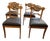 Set of 4 Biedermeier Walnut Side Chairs W/ Scalamandre and Leather Upholstery. For Sale