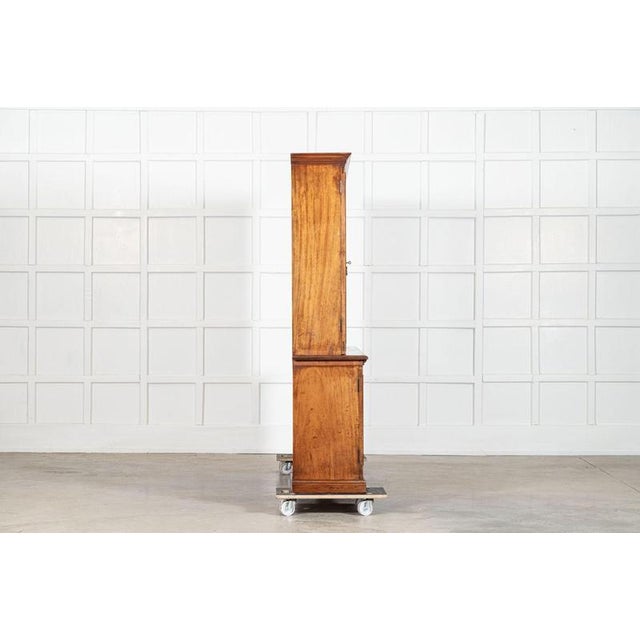 Wood Large English Glazed Walnut Bookcase, 1870s For Sale - Image 7 of 18