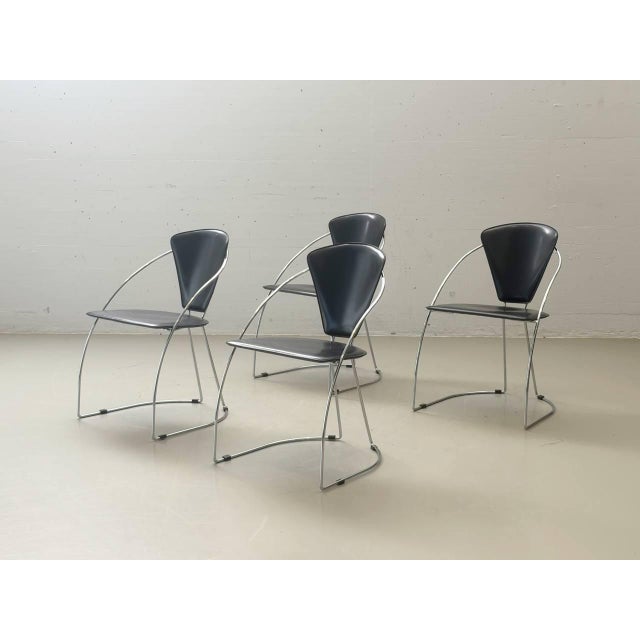 These four original linda chairs by arrben were made in italy in the 1980s and combine elegant design with exceptional...