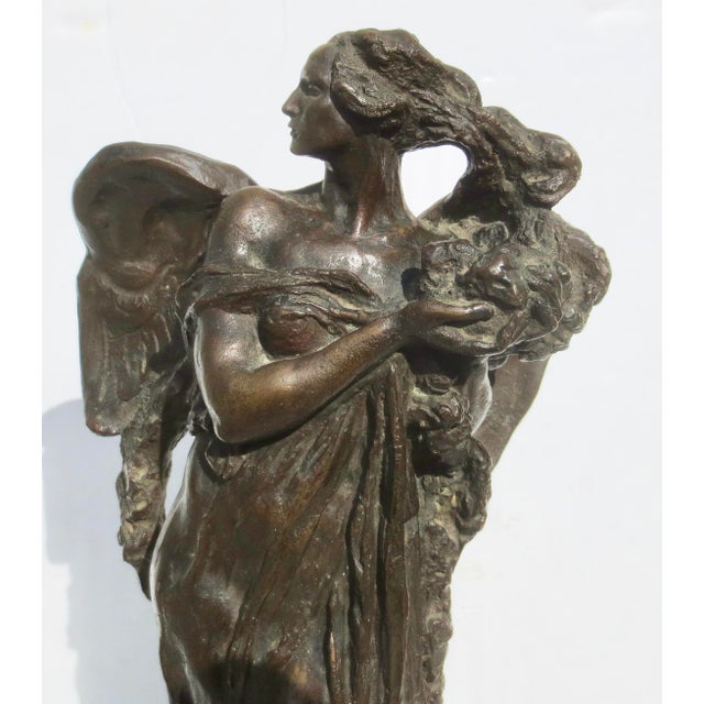 Bronze Italian Bronze Allegorical Figure by A. Stagliano Circa 1920 For Sale - Image 8 of 16