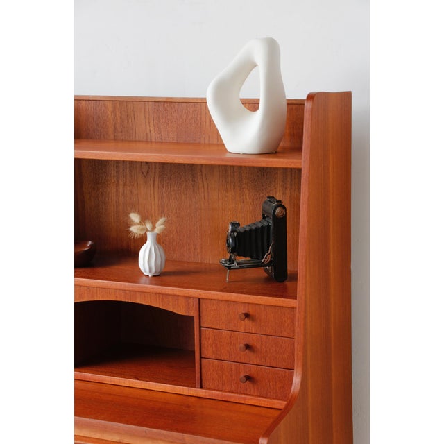 Vintage Scandinavian Teak Secretary, Denmark, 1960s For Sale - Image 6 of 18