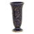 Bavaria Germany Glass Small Cobalt Blue and Gold Floral Design Bud Vase For Sale