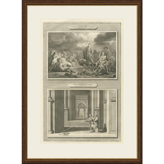 This original copperplate engraving from Pieter Mortier's illustrated Bible, Amsterdam circa 1700, shows two biblical...