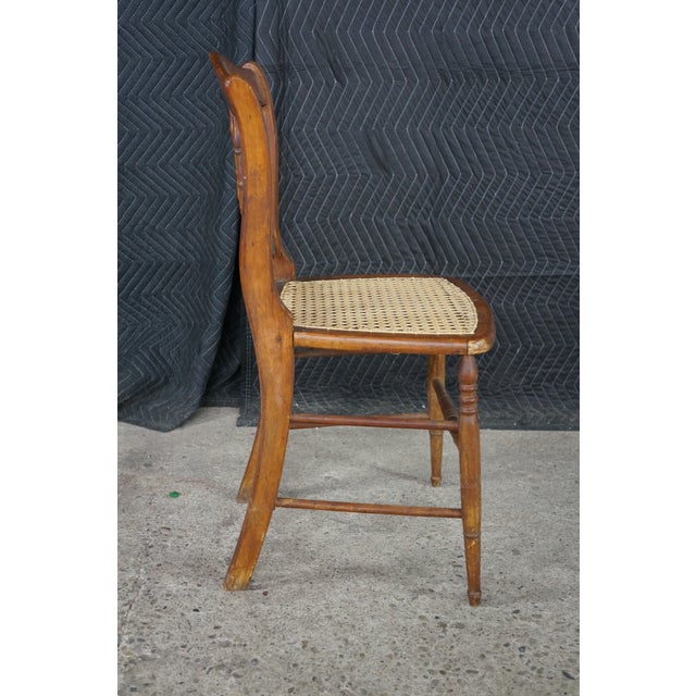 2 Antique Victorian Early American Style Maple Spindle Back Side Chairs Pair For Sale - Image 15 of 18