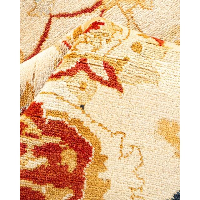 Textile Vintage Traditional Hand Knotted Wool Area Rug, Ivory - 8'0" X 10'0" For Sale - Image 7 of 9