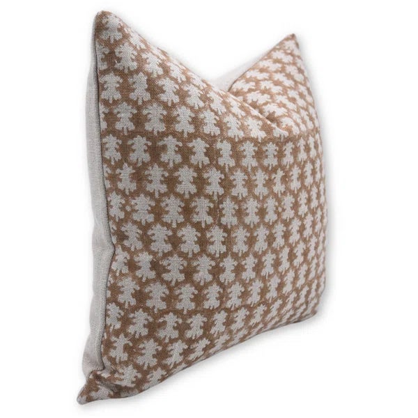Rustic Fabdivine Artistic Cushion Cover 14x14 Inch Floral Prints on Thick Linen-Traz For Sale - Image 3 of 6