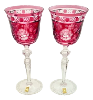 Cut-to-Clear Wine Glasses from Meissen, 1960s, Set of 2