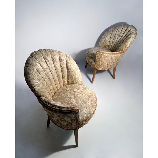 Hollywood Regency Hollywood Regency Art Deco Grosfeld House Fan / Shell Chairs For Sale - Image 3 of 5