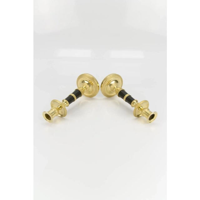 French Empire Style Gilt Bronze and Patinated Brass Candlesticks, Set of 2 For Sale - Image 15 of 18