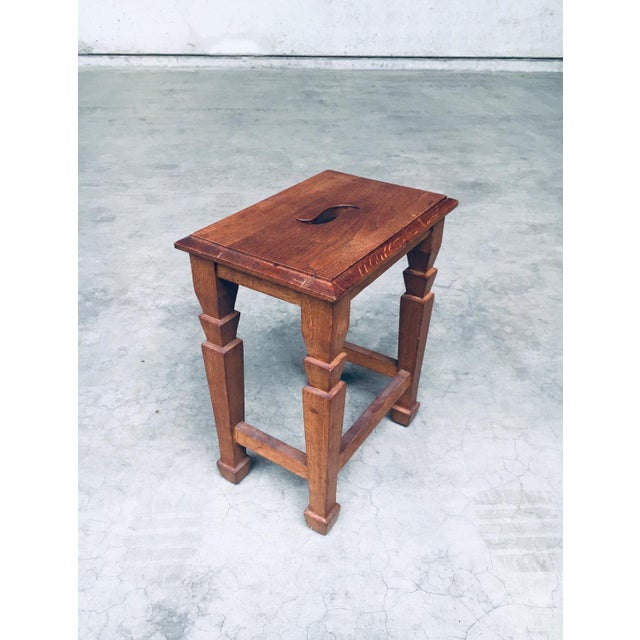 Wood Set of Dutch Art Deco S Handle Stools, 1930s For Sale - Image 7 of 18