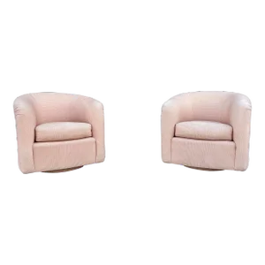 1960s Mid Century Swivel Lounge Chairs - Set of 2
