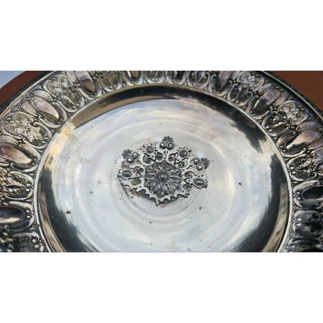 Art Nouveau Plated Platter with Angel Handles, 1890s For Sale - Image 6 of 8