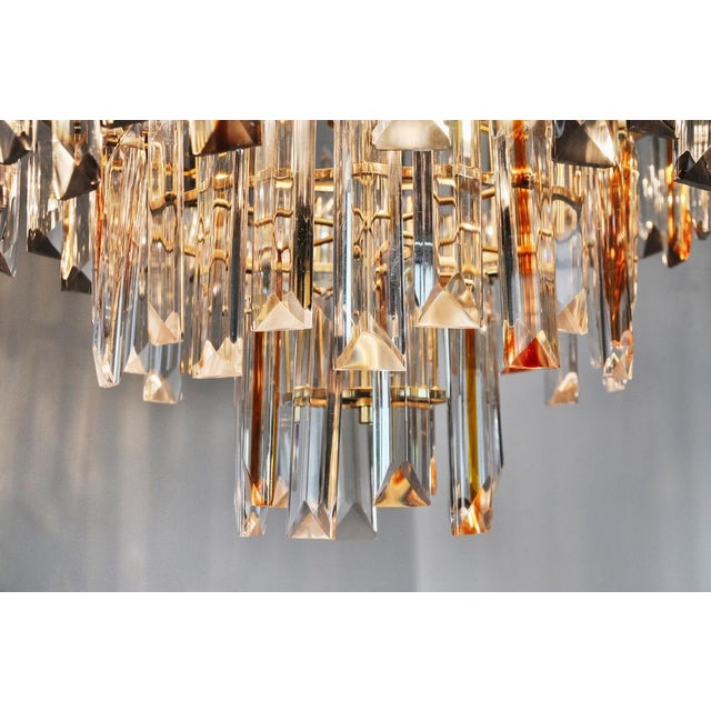 Two-Tone Chandelier with 3 Levels in Murano Glass from Venini, Italy, 1970s For Sale - Image 10 of 13