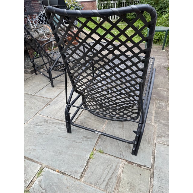 Brown Vintage Brown Jordan Tamiami Vinyl Strap Patio Chaise Lounges, a Pair For Sale - Image 8 of 9
