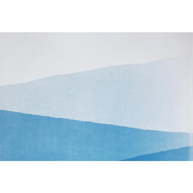 2026, Minimalist Abstract Landscape, Blue Mountains, Handmade Cyanotype Monotype on Watercolor Paper by Kind of Cyan For Sale In Miami - Image 6 of 8