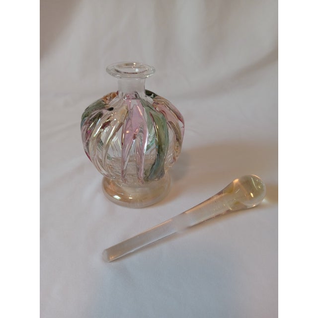 Late 20th Century Vintage Ion Tamaian Signed Hand Blown Art Glass Perfume Bottle With Dauber For Sale - Image 5 of 17
