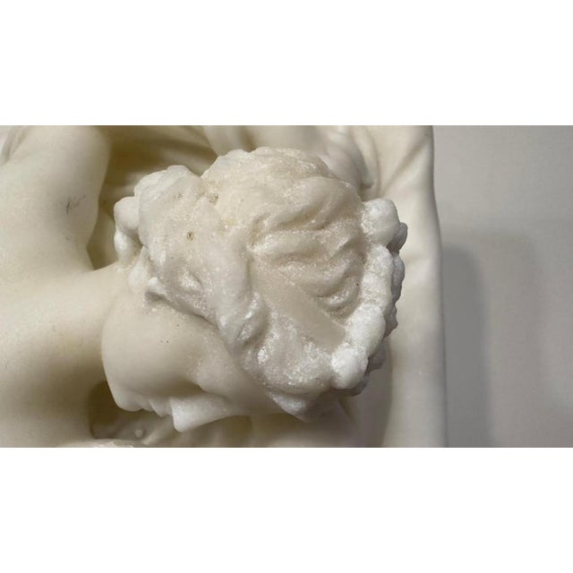 Italian School Artist, Nude Sculpture of Hermaphroditus, 19th Century, White Carrara Marble For Sale - Image 12 of 18