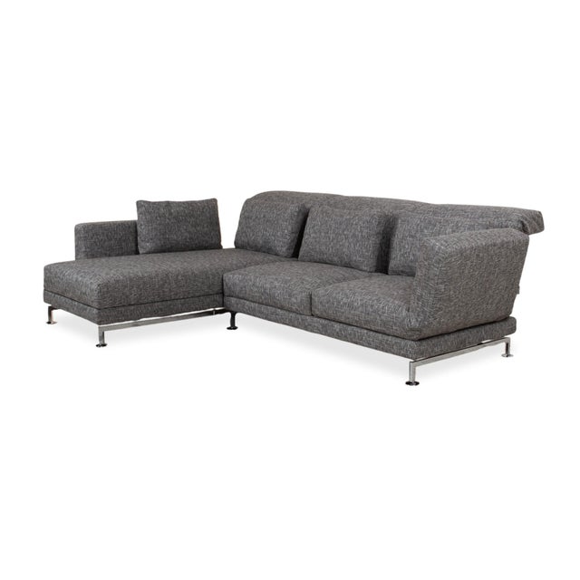 Modern Moule Fabric Corner Sofa in Grey with Manual Function and Left Chaise Lounge from Brühl For Sale - Image 3 of 18