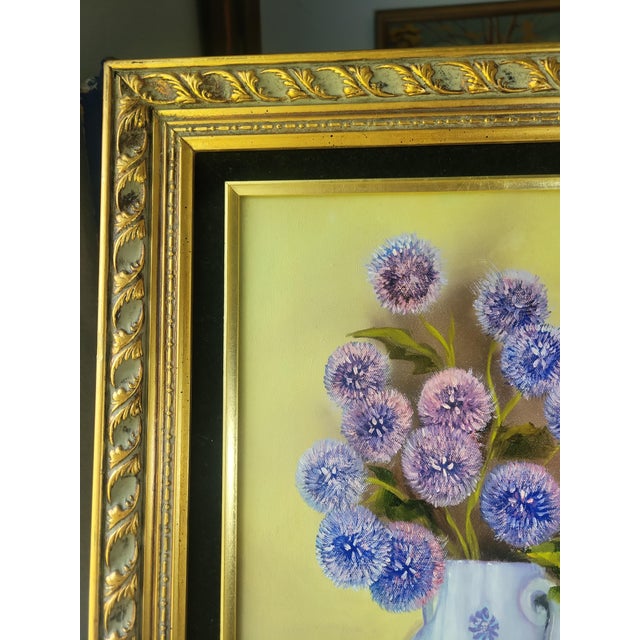 Traditional VTG Floral Still Life Canvas Painting Ornate Gilt Frame 16x12 Bouquet Signed For Sale - Image 3 of 15