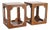 Pair of Bernhardt Soho Luxe Burlwood Steel Cube Drink Tables For Sale
