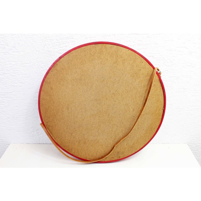 Scandinavian Red Mirror, 1970s For Sale - Image 3 of 12