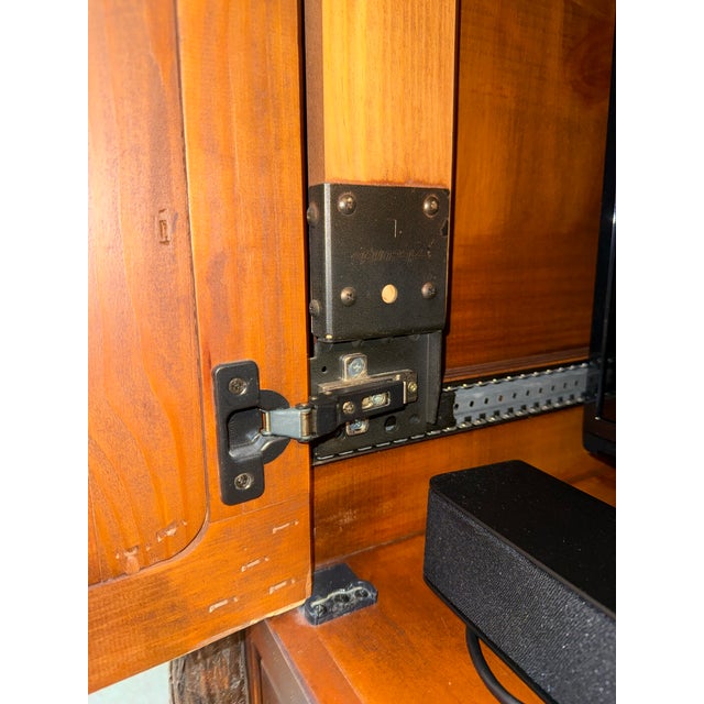 Rustic Rustic Solid Wood Entertainment Armoire With Log Details by Flat Rock Furniture For Sale - Image 3 of 10