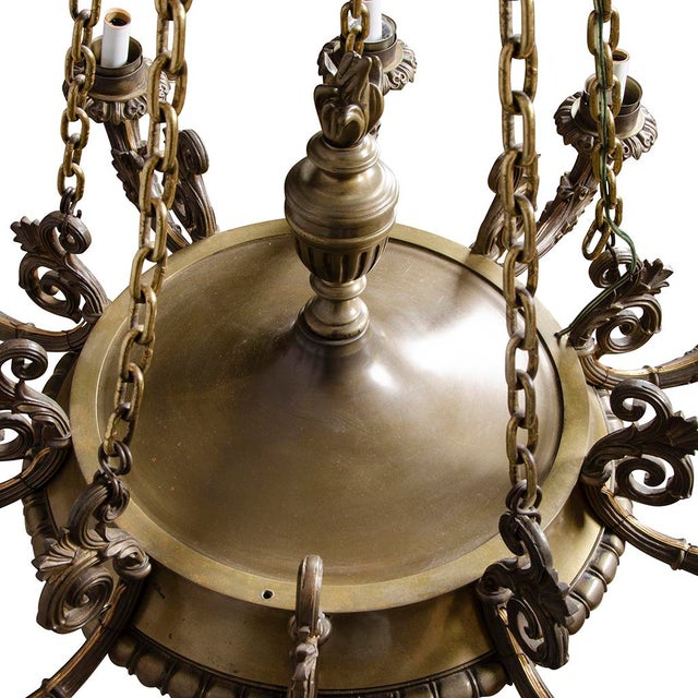Empire Style Bronze Chandelier For Sale In Boston - Image 6 of 12