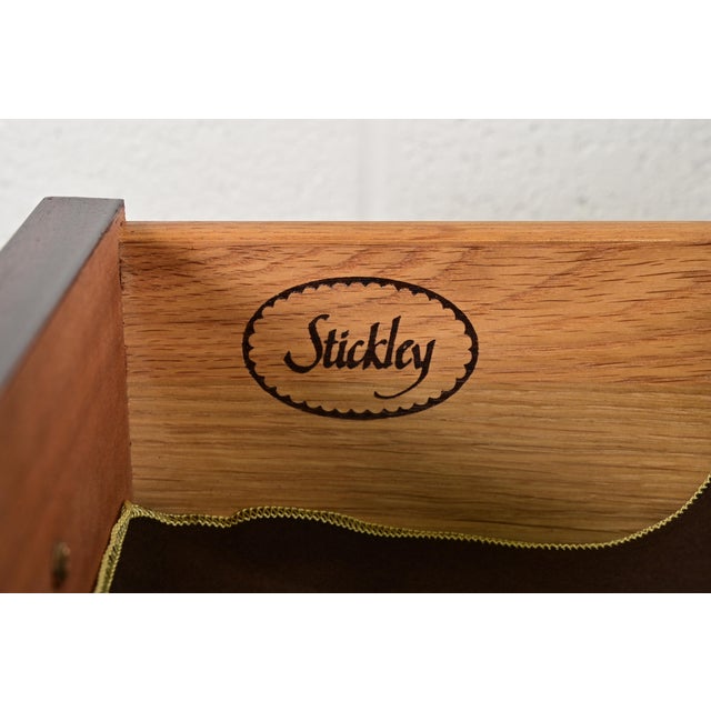 Brown Stickley Georgian Flame Mahogany Flip Top Buffet Server or Bar Cabinet For Sale - Image 8 of 13