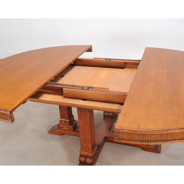 Ralph Lauren Hither Hills Round Oak Extending Dining Table For Sale - Image 9 of 18