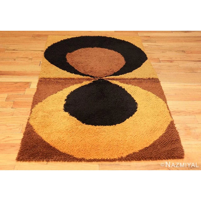 Mid-Century Modern Nazmiyal Collection Vintage Swedish Scandinavian Wool Pile Area Rug For Sale - Image 3 of 7