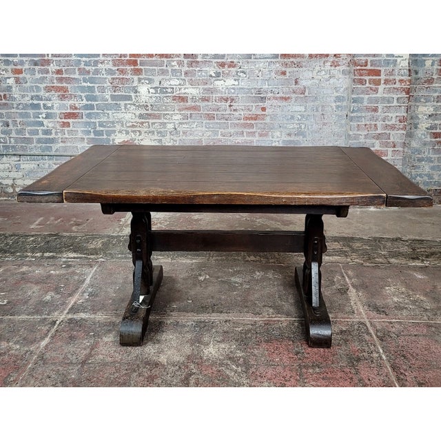 Monterey 1930s Spanish Revival Dining Trestle Table For Sale In Dallas - Image 6 of 11