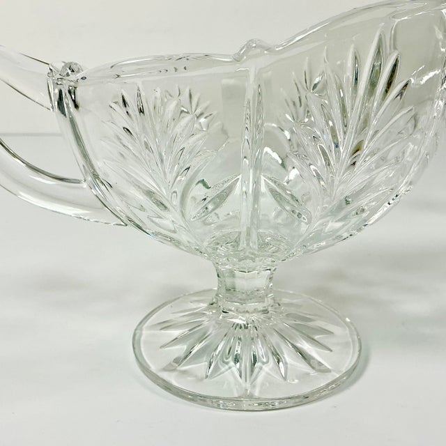 1980s Vintage Hollywood Regency Chippendale Slovakia Cut Crystal Gravy Boats - A Pair. For Sale - Image 10 of 17