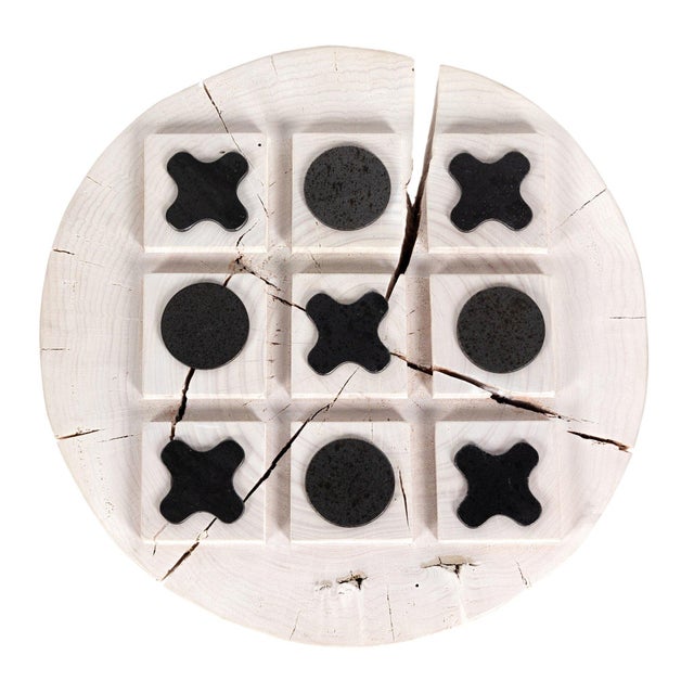 Modern Four Hands Tic Tac Toe - Speckled Grey For Sale - Image 3 of 7