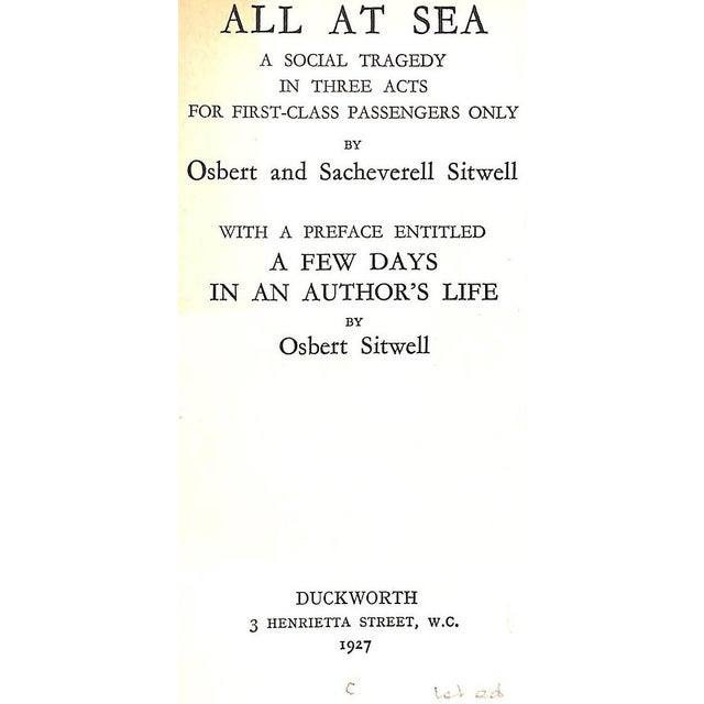 SITWELL, Osbert & Sacheverell [199] pp. Duckworth 1927 9" x 6 1/8" Jacket design by Cecil Beaton *jacket separating at...