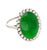 1920s Antique Jadeite Jade & Diamond Halo Platinum 900 Statement Ring, Size 6 For Sale - Image 5 of 8