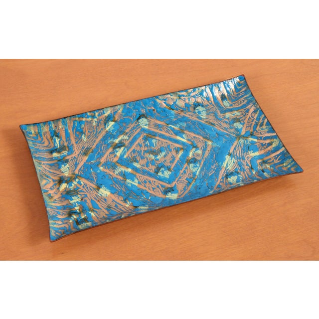 Mid-Century Modern Vintage Mid Century Modern Enamel on Copper Dish For Sale - Image 3 of 7