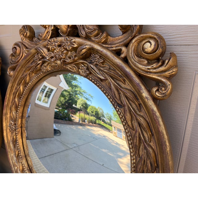 Pair of Monumental Federal Giltwood Eagle Convex Mirrors For Sale - Image 15 of 18