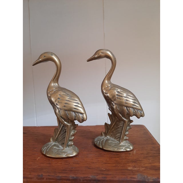 Pair of Brass Crane Birds For Sale - Image 4 of 6