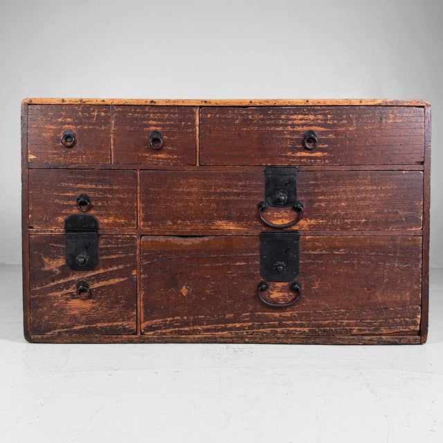 Low Japanese Kimono Tansu Chest of Drawers, 1890s For Sale - Image 15 of 15