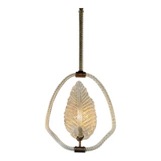 Vintage Italian Barovier Style Glass Pendant For Sale