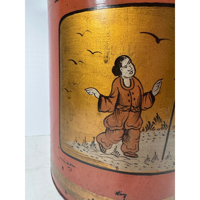 19th Century English Chinoiserie Toleware Grocer's Tea Canister. For Sale - Image 9 of 12