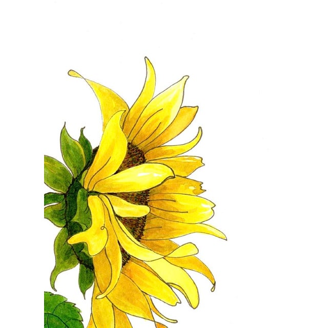 ‘Yellow Sunflower’ watercolor painting professional Giclee print. Approximately 9 x 12 inches. Unframed . The copyright is...