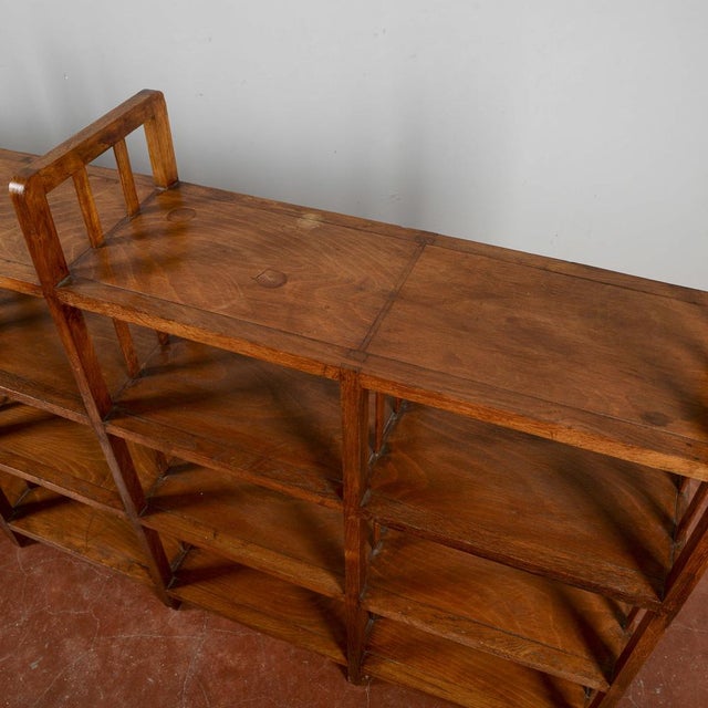 Brown Vintage Open Etagere Bookcase For Sale - Image 8 of 18