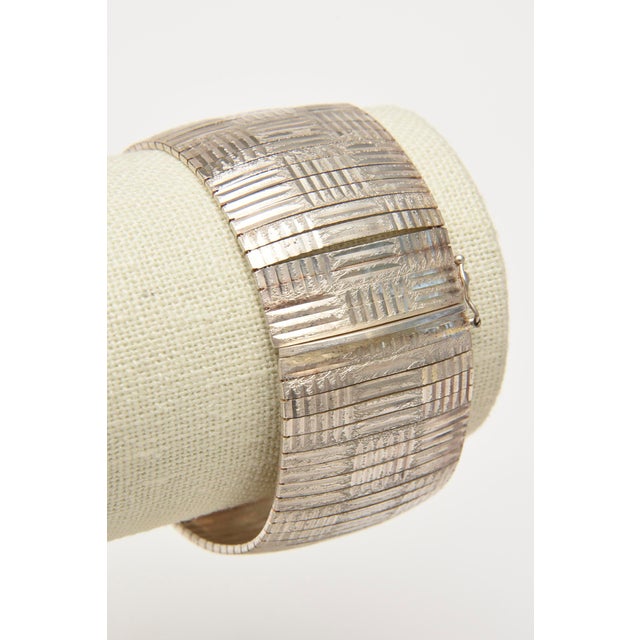 1970s Vintage Sterling Silver Cuff Bracelet, 1970's For Sale - Image 5 of 8