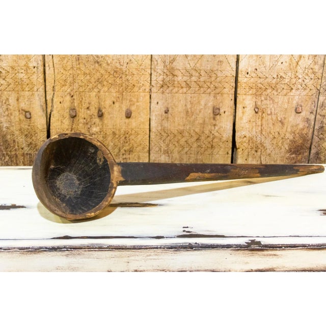 Traditional Mid 20th Century Rustic Wooden Ghee Spoon For Sale - Image 3 of 7