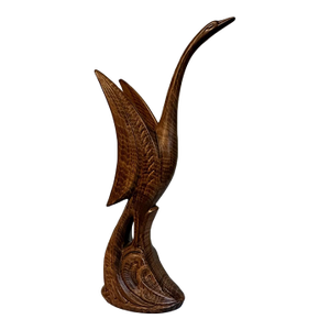 Vintage Mid Century Modern Crane/Swan in Flight Tall Ceramic Figurine