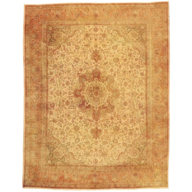 Vintage Persian Tabriz Rug - 09'08 X 12'07 For Sale - Image 9 of 9