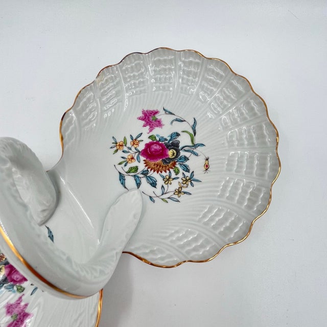 1960s Vintage Haviland Limoges Pondichery Double Scallop Shell Handled Serving Dish Compote Dish For Sale - Image 5 of 11